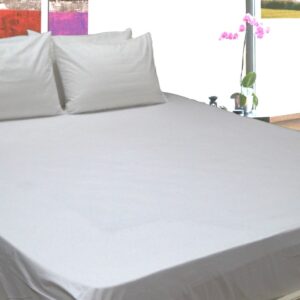 Vissage Pack Of 10 SUPER KING Hotel  White Bed Sheets : 274CM * 274CM, 300TC PLAIN PERCALE, Mercerised