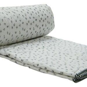 Vissage Black & White Small Leaf Print Cotton Single Dohar : 140CM * 215CM
