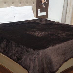Vissage Pack Of 5 Soft Double Blanket For Hotel : 220CM * 240CM, Dark Brown