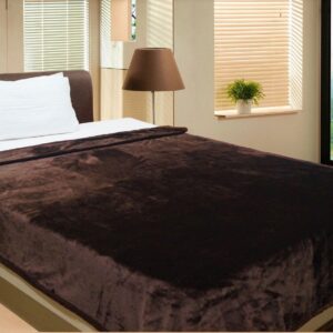 Vissage Pack Of 5 Soft Single Blanket For Hotel : 150CM * 230CM, Dark Brown