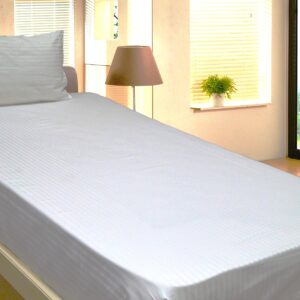 Vissage Pack Of 10 SINGLE Hotel White Bed Sheets : 180CM*274CM, 220TC