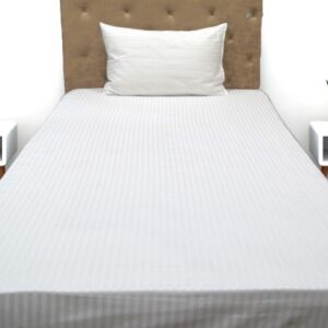 Vissage Pack Of 10 SINGLE Hotel White Bed Sheets : 180CM*274CM, 300TC