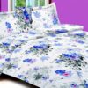 Vissage Designer Soft Floral Pink Queen Bed Sheet With 2 Pillow Covers