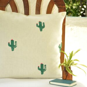 Vissage Cute Cactus Set Of 1 Cushion Cover : 40CM * 40CM