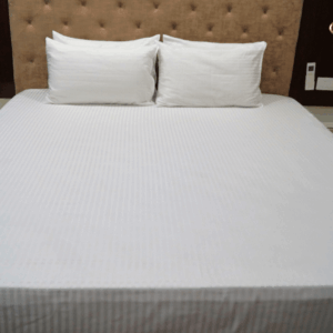 Vissage Pack Of 10 DOUBLE Hotel  White Bed Sheets : 228CM * 274CM, 300TC, Mercerised