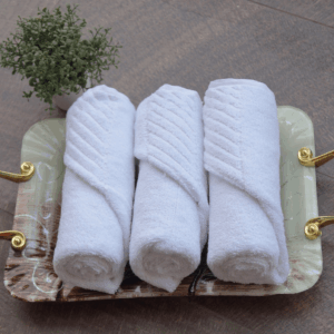 Vissage Pack Of 50 White Hand Towels For Hotel- 16IN*30IN, White, 150gms