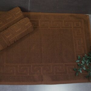 Vissage Pack Of 10 Hotel Bath Mats - 20IN*30IN, Chocolate Brown, 300gms