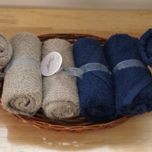 Vissage Absorbent Cotton Face Towels, Pack of 6, 30CM*30CM, Dark Blue & Brown