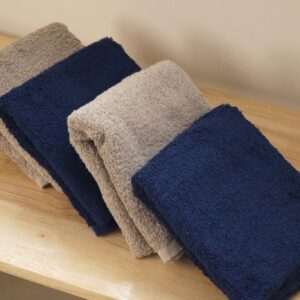 Vissage Absorbent Cotton Hand Towels, Pack of 4, 40CM*60CM, Dark Blue and Brown