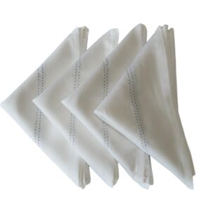 Vissage Pack of 4 Handkerchiefs (Women) : Soft Cotton, Black&White