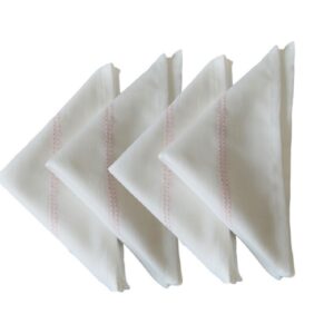 Vissage Pack of 4 Handkerchiefs (Women) : Soft Cotton, Pink&White