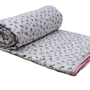 Vissage Pink Rose Floral Single Dohar Cotton: 150CM*230CM