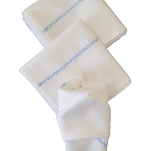 Vissage Embroidered Handkerchiefs (Men) Cotton: White&Blue, 18IN *18IN