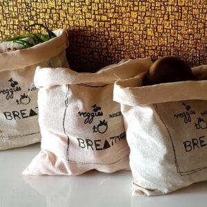 Vissage Pack of 3 "Veggies Need to Breathe" Fridge Bags for Storage