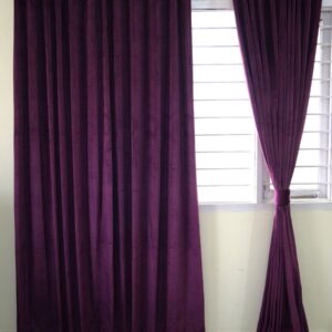 Vissage Premium Velvet Plain Door Curtains Pack of 2, 4FT*7FT, Wine Color