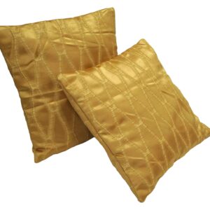 Vissage Geometric Golden Cushion Covers, Pack of 2, 16Inch * 16Inch