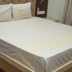 Vissage Natural Greige Color King Bedsheet with 2 Pillow Covers – Artistic, 100% Cotton, Ecofriendly