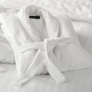 Vissage Soft Terry Bath Robe, White, Cotton, Free Size