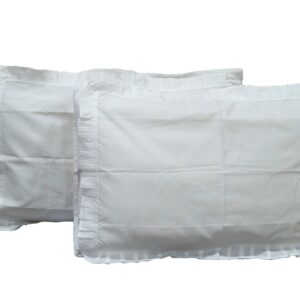 Vissage Designer White Pillow Covers Pack of 2, 18Inches * 28Inches, 300TC