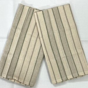 Vissage Striped Kitchen Towels/Dish Towels, Off White, Cotton, Pack of 2
