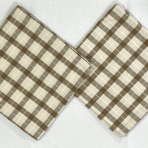 Vissage Brown Checkered Kitchen Towels/Dish Towels, Cotton, Pack of 2