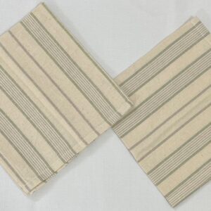 Vissage Striped Square Kitchen Towels/Dish Towels, Off White, Cotton, Pack of 2