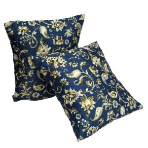 Vissage Dense Floral Cushion Covers Pack of 2, Dark Blue